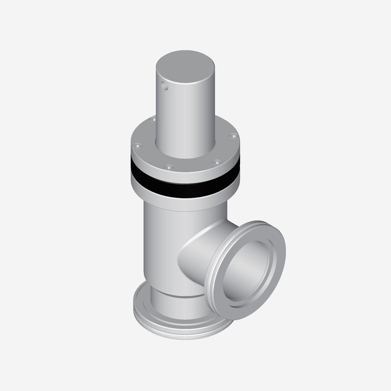 Vacuum Angle Valve, ISO Flange, Double Acting, Pneumatic Open & Close, Pneumatic Actuator With Bellows