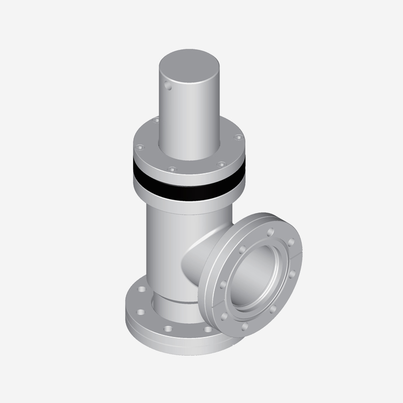 Vacuum Angle Valve, CF Flange, Double Acting, Pneumatic Open & Close, Pneumatic Actuator, Without Bellows