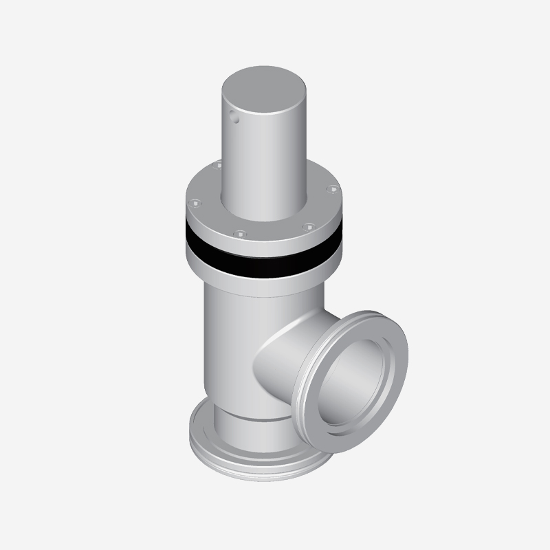 Vacuum Angle Valve, ISO Flange, Double Acting, Pneumatic Open & Close, Pneumatic Actuator, Without Bellows
