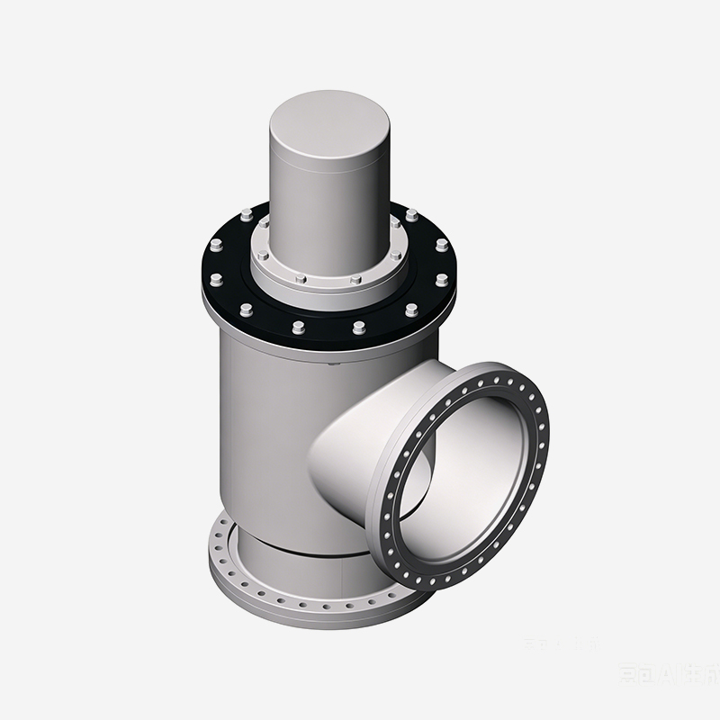 Large Angle Valve, CF Flange, Double Acting, Pneumatic Open & Close, Pneumatic Actuator with Bellows