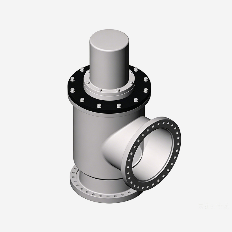 Large Angle Valve, CF Flange, Double Acting, Pneumatic Open & Close, Pneumatic Actuator, Without Bellows