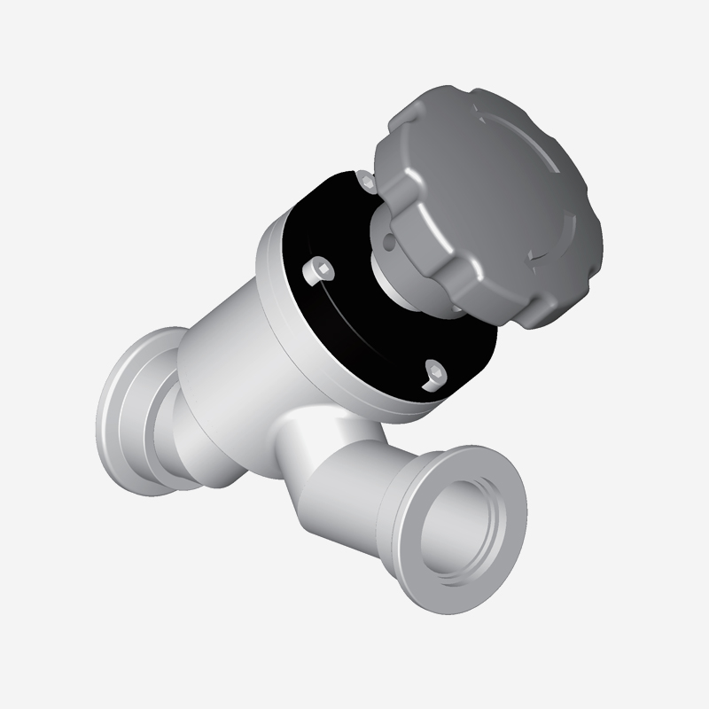 Y-Type Valve, KF Flange, Manual Operation, With Bellows