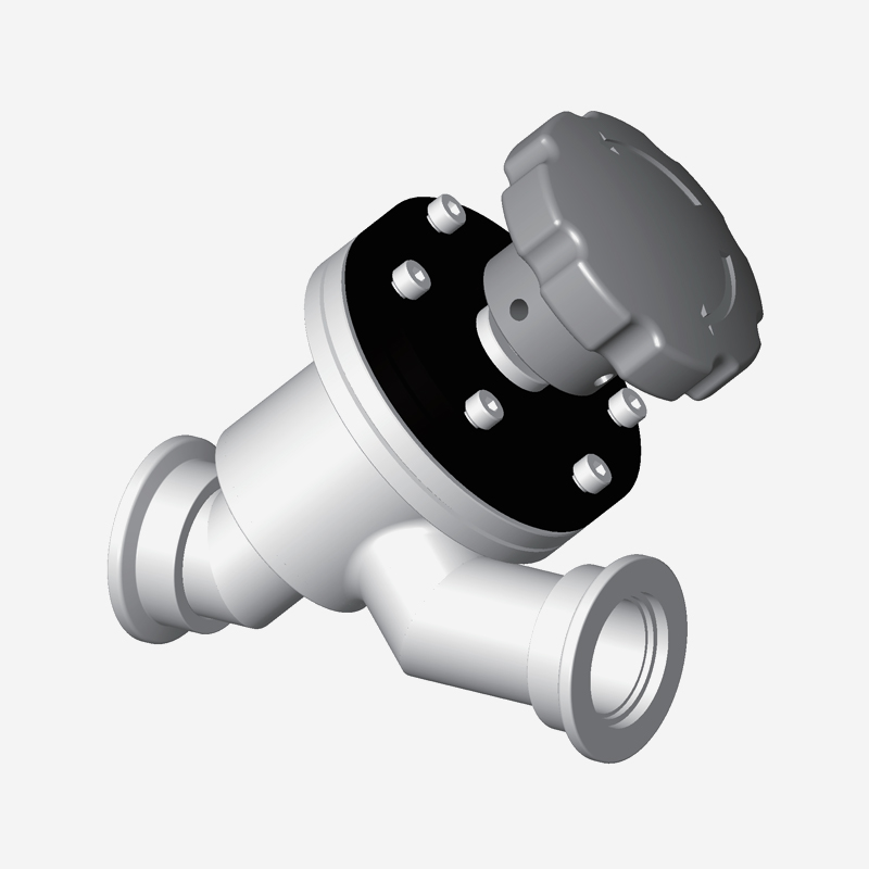 Y-Type Valve, KF Flange, Manual, Copper Seal, With Bellows