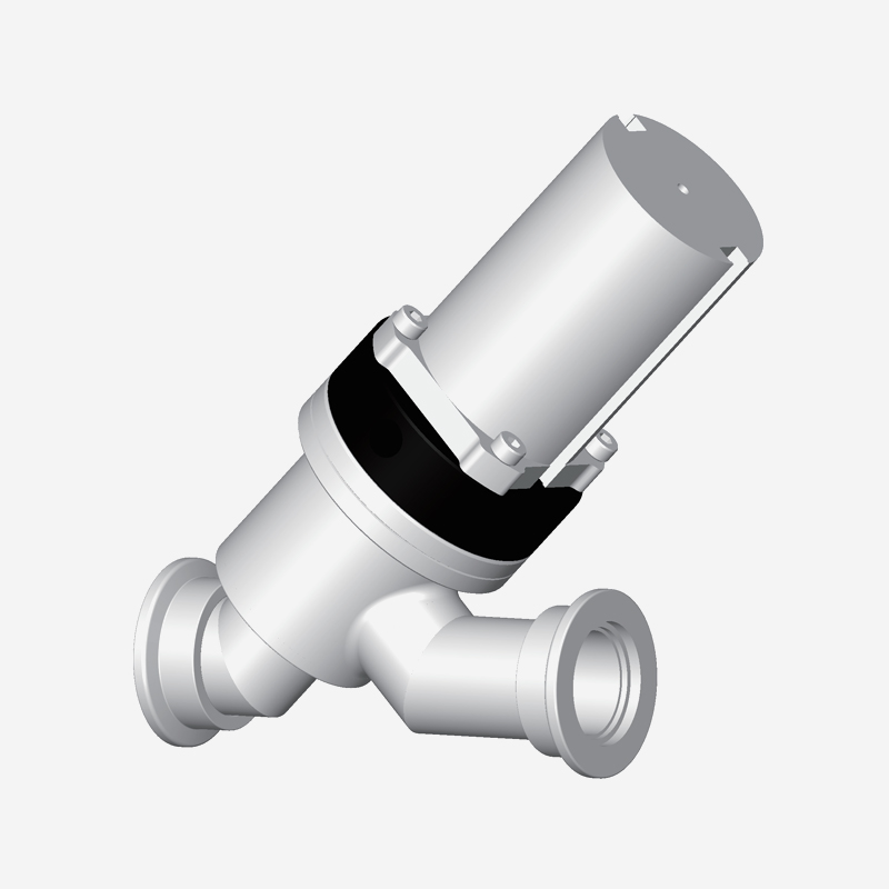 Y-Type Valve, KF Flange, Single Acting, Pneumatic Open Spring Close, Pneumatic Actuator With Bellows