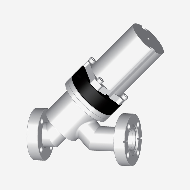 Y-Type Valve, CF Flange, Single Acting, Pneumatic Open & Spring Close, Pneumatic Actuator with Bellows