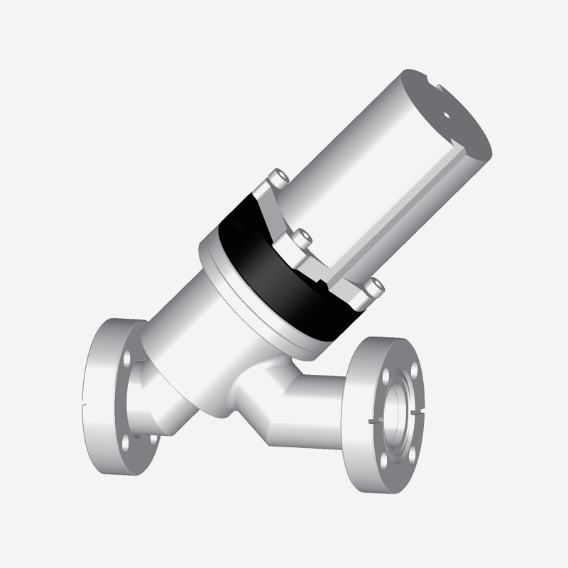 Y-Type Valve, CF Flange, Single Acting, Pneumatic Open & Spring Close, Pneumatic Actuator with Bellows and Reed Sensor