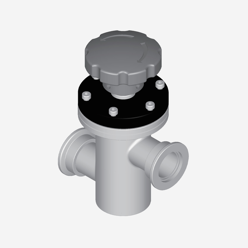 Z-Type Valve, KF Flange, Manual Operation, Copper Gasket Seal on Valve Cover, Equipped with Bellows