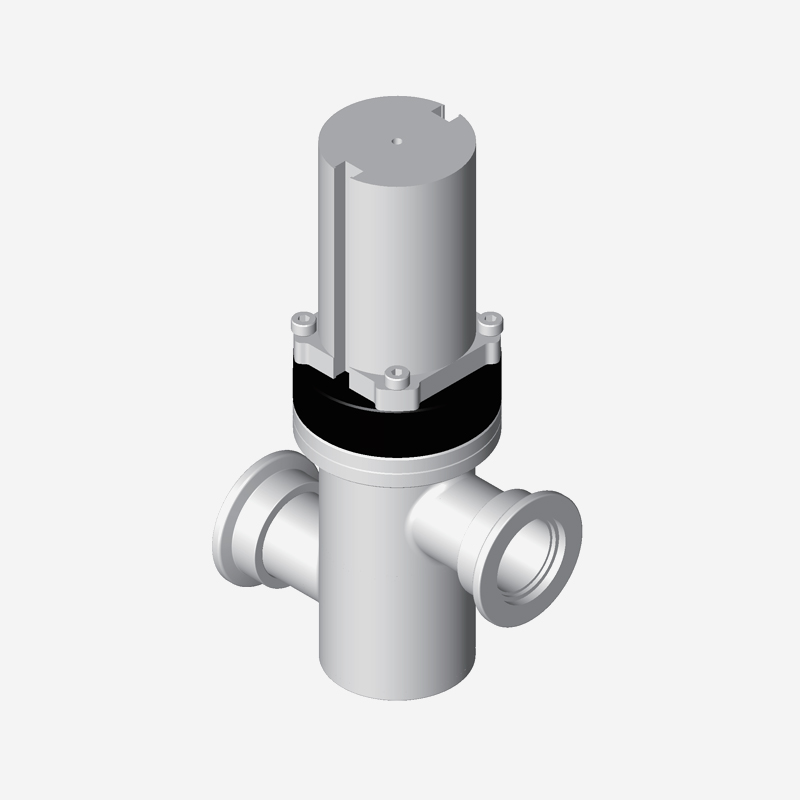 Z-Type Valve, KF Flange, Single Acting, Pneumatic Open & Spring Close, Pneumatic Actuator with Bellows
