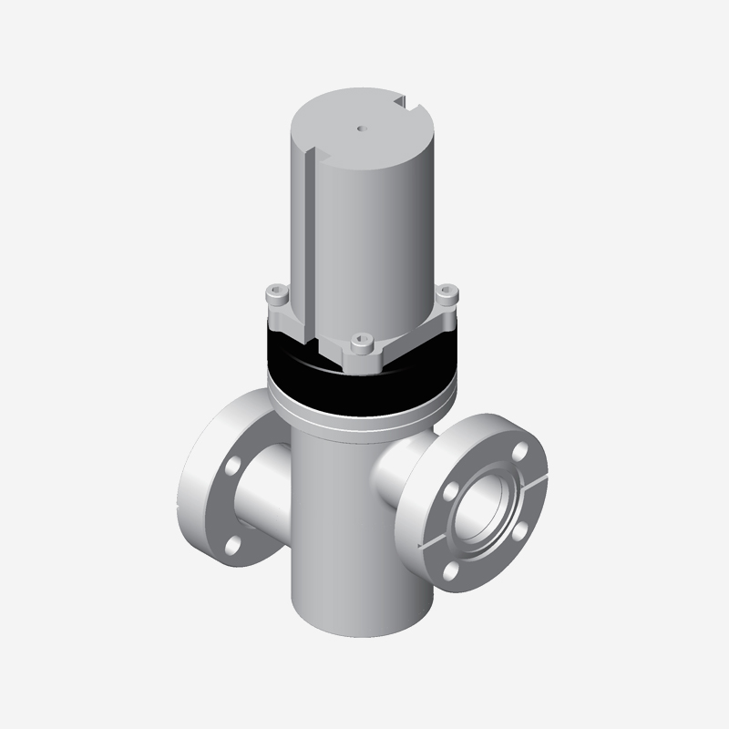 Z-Type Valve, CF Flange, Single Acting, Pneumatic Open, Spring Return Close, Pneumatic Actuator with Bellows