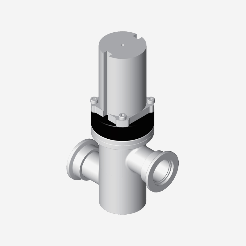 Z-Type Valve, KF Flange, Single Acting, Pneumatic Open, Spring Close, Pneumatic Actuator, Without Bellows