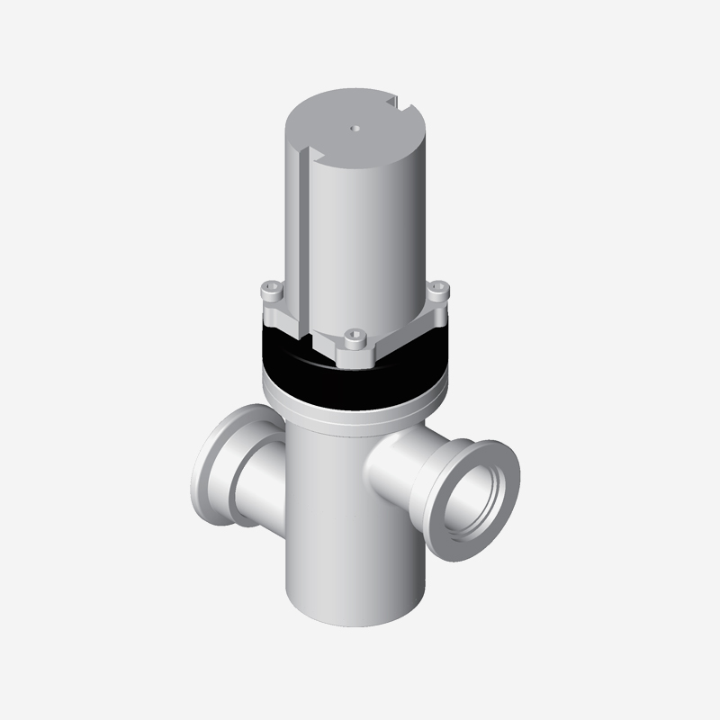 Z-Type Valve, KF Flange, Single Acting, Pneumatic Open & Spring Close, With Bellows and Reed Sensor