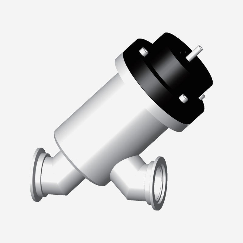 Formed Bellows Sealed Stainless Steel Y-Type Valve, Single Acting, Pneumatic Open & Spring Close