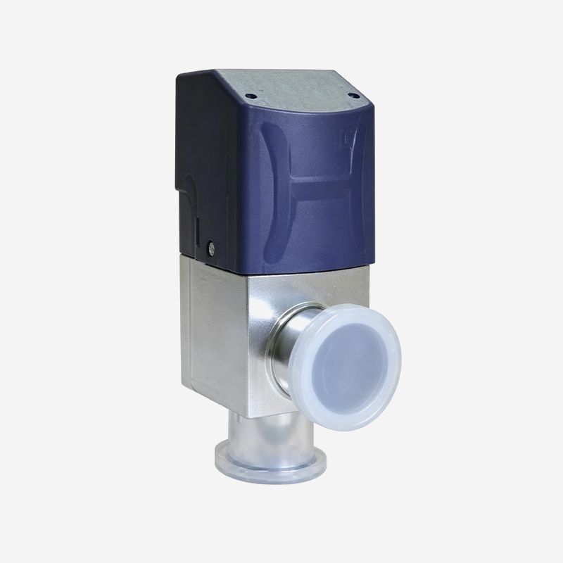 High Vacuum Aluminum Angle Valve (Pneumatic), Integrated Type, Single Acting, Pneumatic Open & Spring Close, Equipped with Formed Bellows Seal and Limit Switch