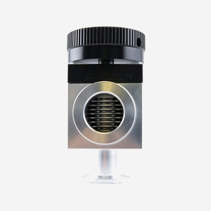 Manual High Vacuum Aluminum Angle Valve with Formed Bellows