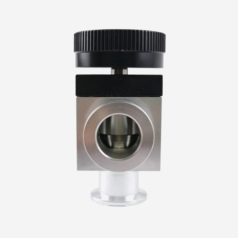Manual High Vacuum Aluminum Angle Valve Without Formed Bellows Seal