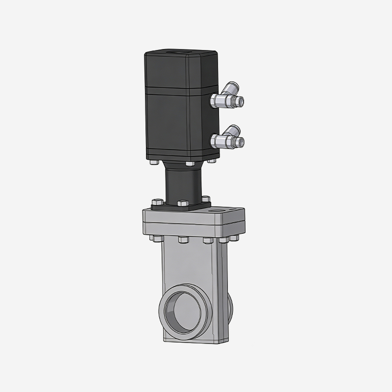 High Vacuum Gate Valve (Linkage Type, Limit Switch) - KF Flange (Mini Size) - Pneumatic Series (With Bellows & Elastomer Bonnet Seal)