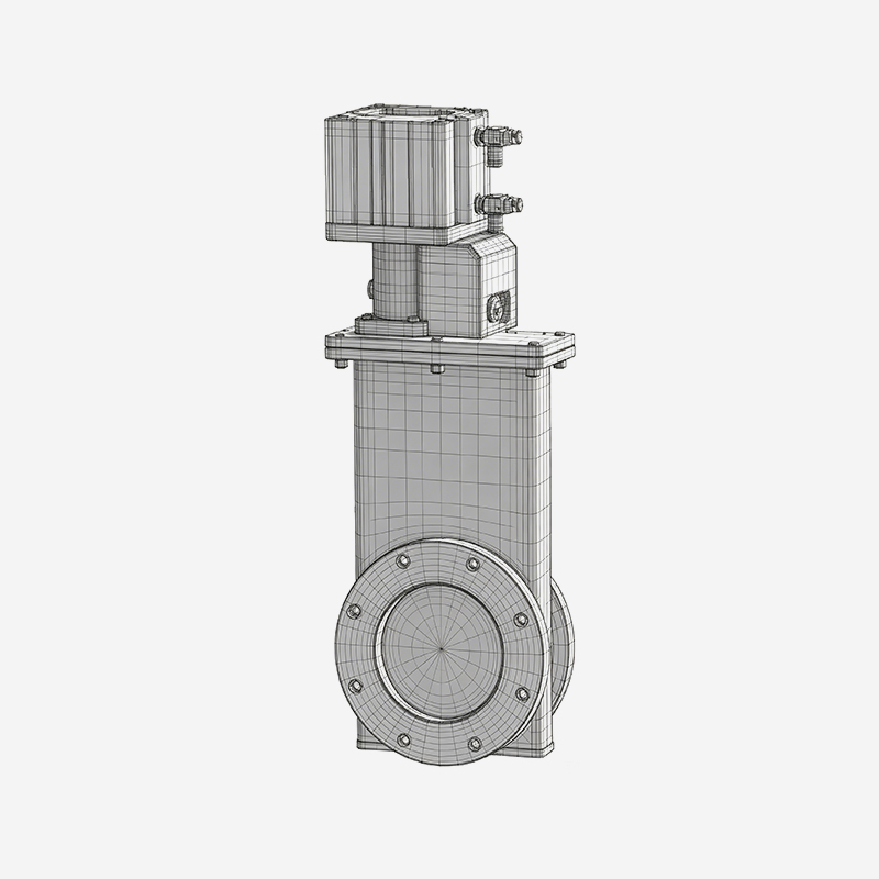 High Vacuum Gate Valve (Steel Ball Type, Limit Switch) - ISO Flange - Pneumatic Series (With Bellows & Elastomer Bonnet Seal)
